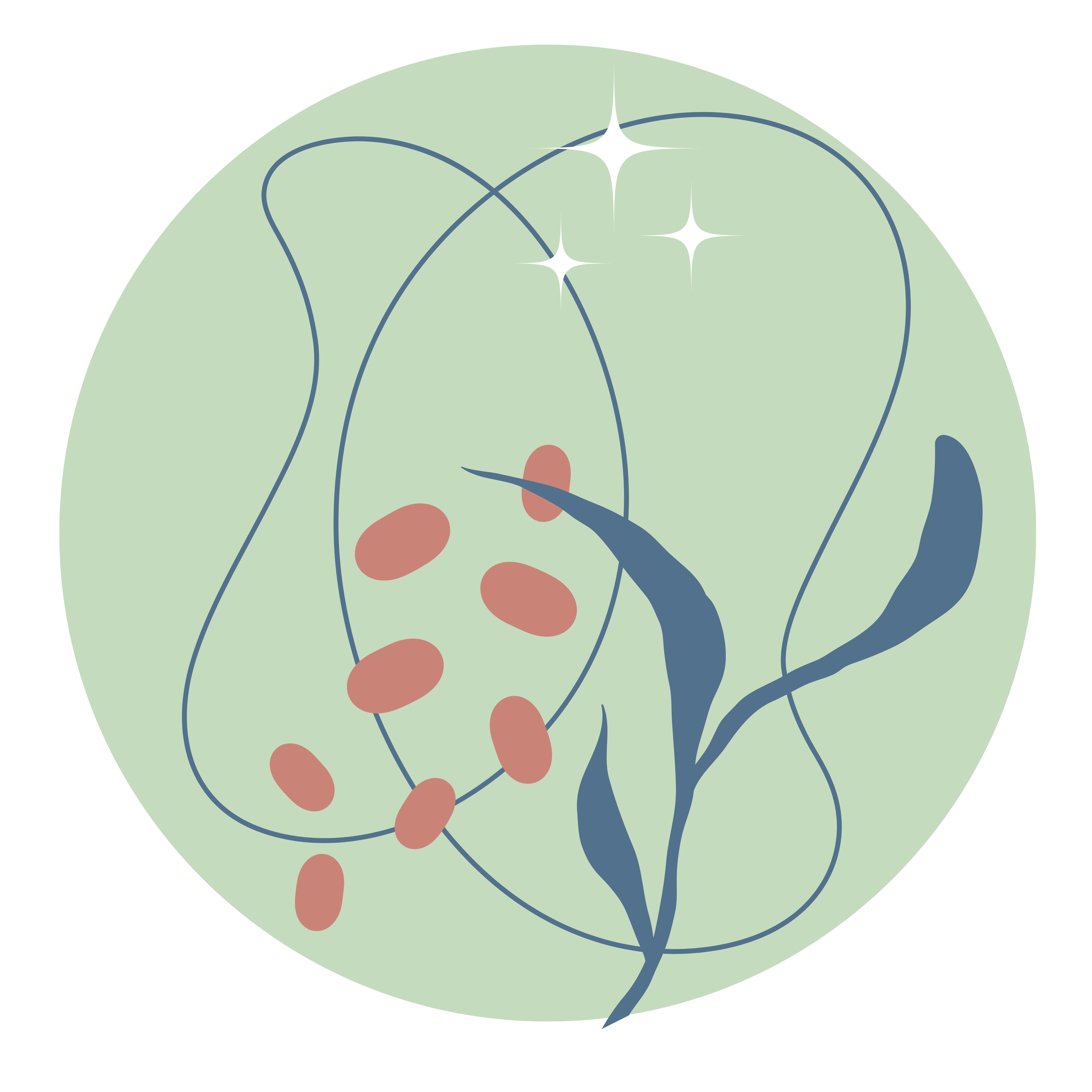 Kruhová nálepka na stenu abstrakt – zelená verzia